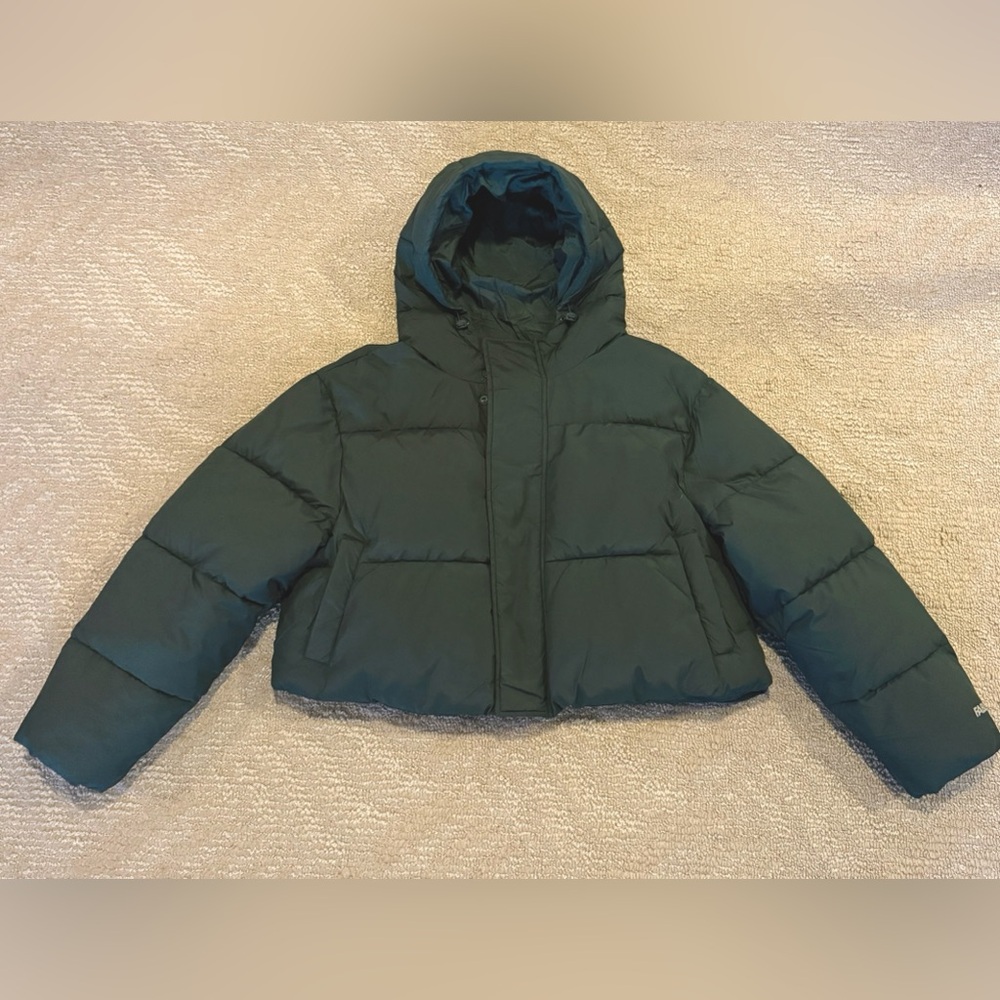 Fabletics Deep Teal Cropped Puffer